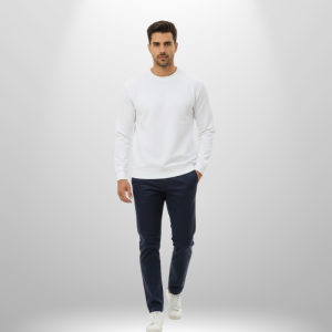 MHG 1(3) Maitrova White Classic Crewneck Sweatshirt – Unisex Casual Wear