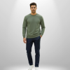 Maitrova Grey-Green Classic Crewneck Sweatshirt – Unisex Casual Wear